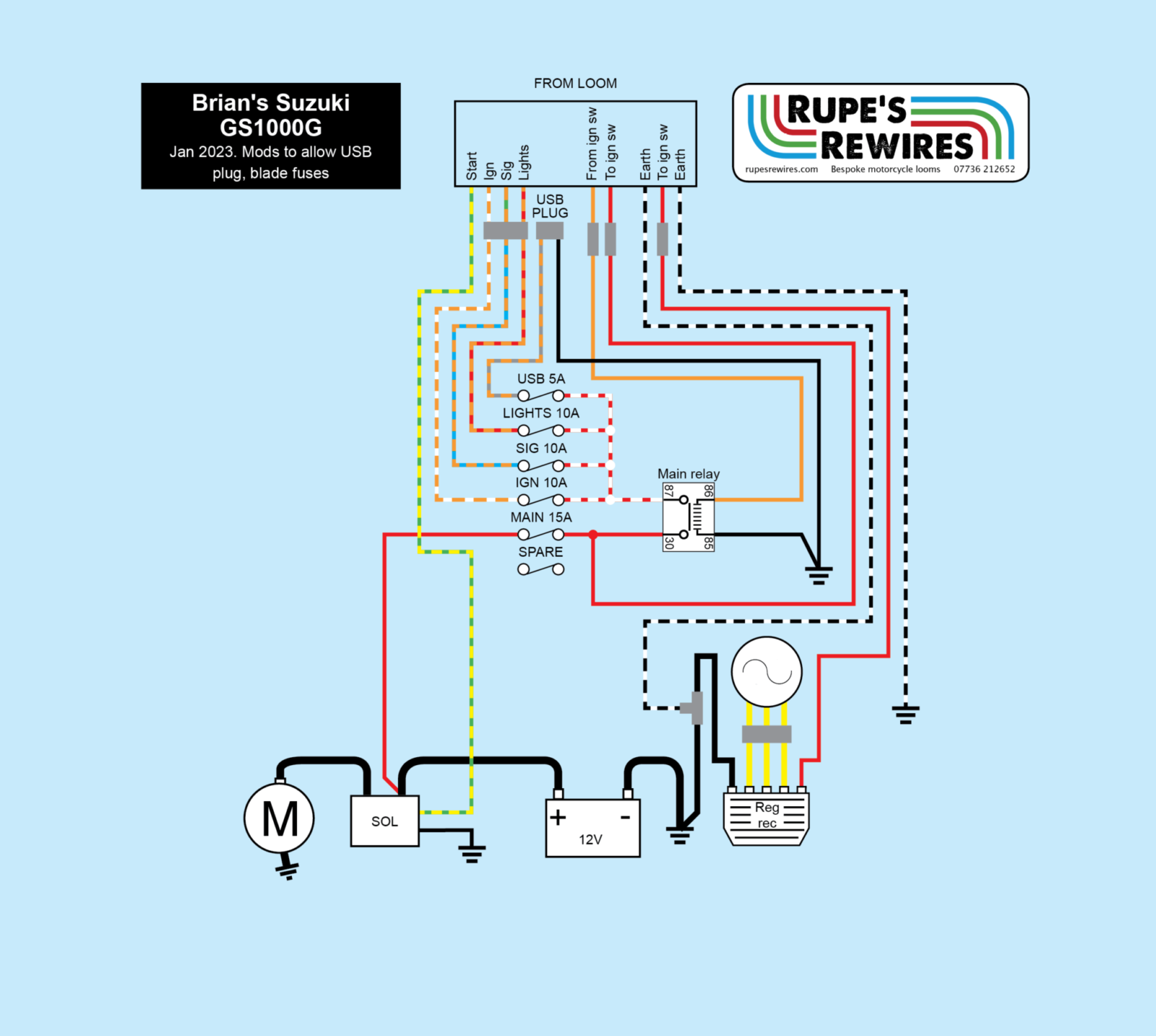 Suzuki GS1000G improved wiring loom