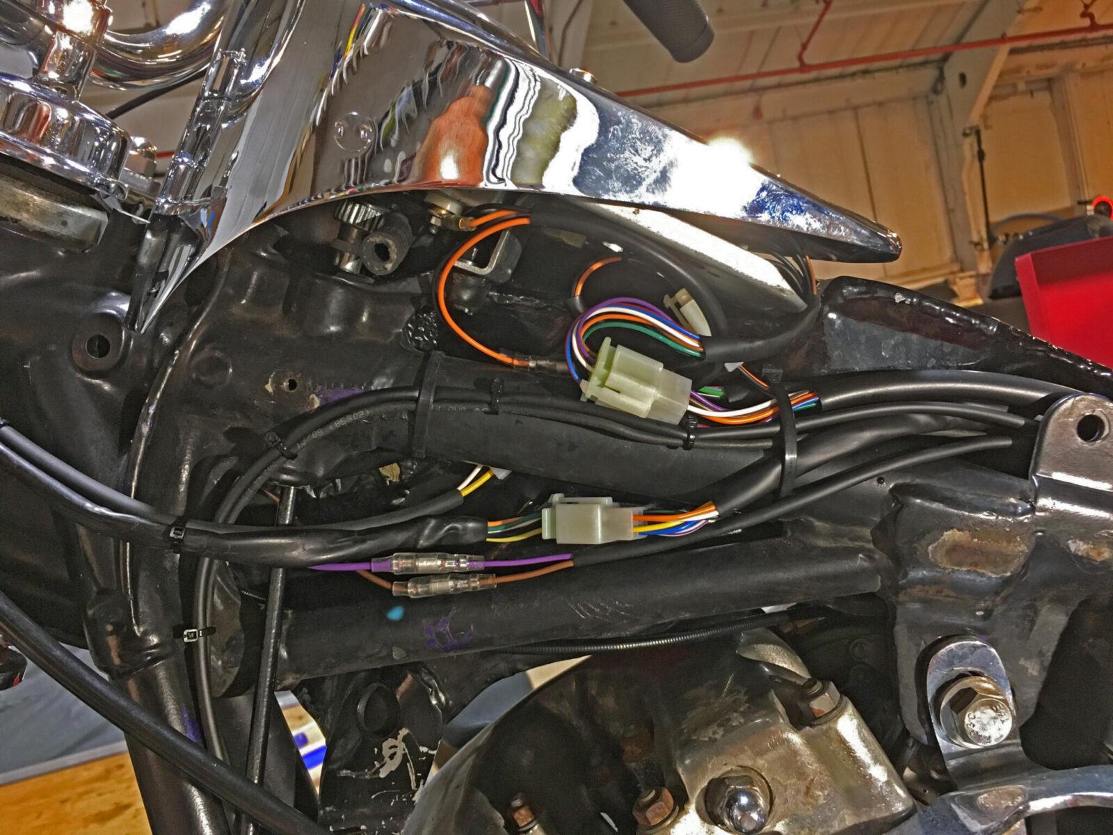 Harley FXB custom wiring loom
