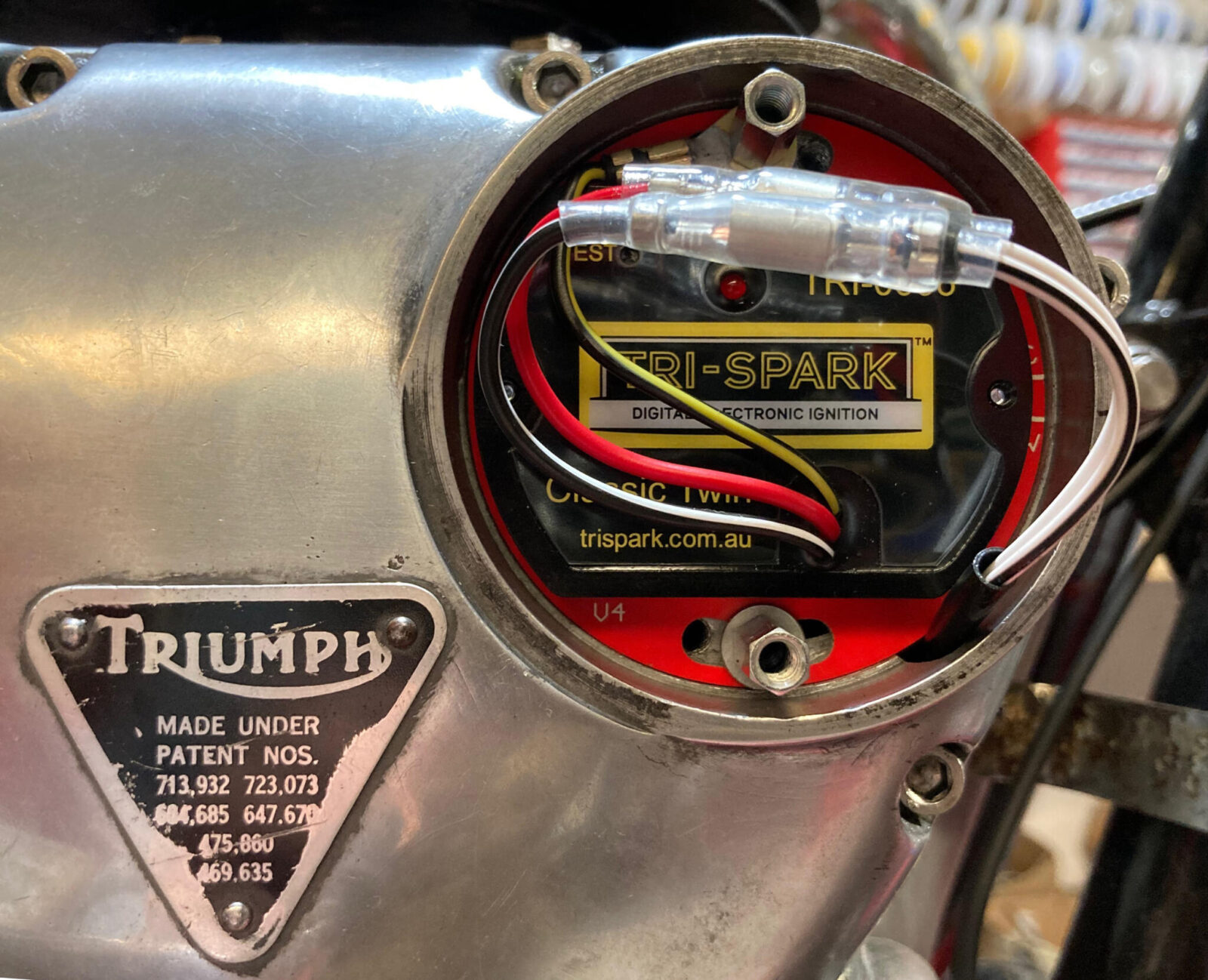 Triumph T140 custom loom with TriSpark ignition