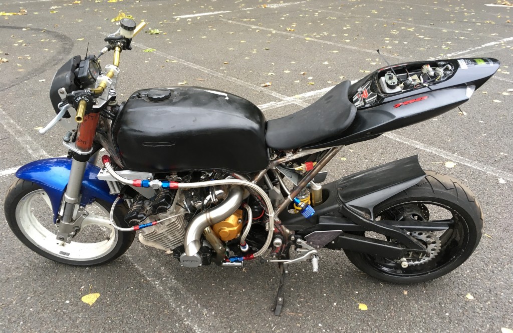 It's a CBX with a big turbo, GSX-R back end and modern front