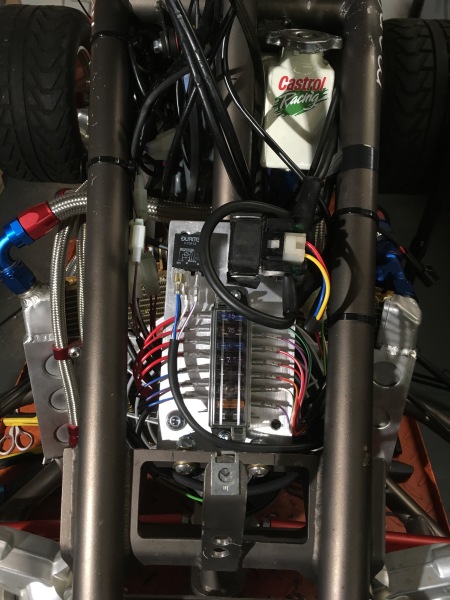 Fuse box, solenoid and ECR relay under the front fairing