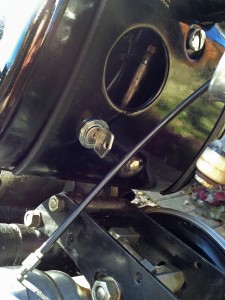 Ignition switch fitted to the toolbox